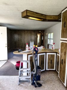 tiny house kitchen island before remodel