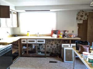 mobile home kitchen cabinet remodel process