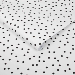 vintage black and white polka dot wallpaper for nursery