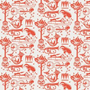 vintage musical animals wallpaper for nursery
