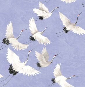 vintage flying storks wallpaper for nursery
