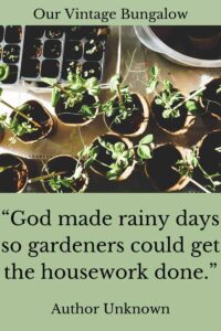 god made rainy days so gardeners could get the housework done