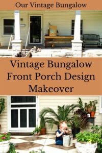 vintage bungalow front porch design makeover before and after pictures