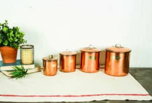 vintage copper kitchen canister set