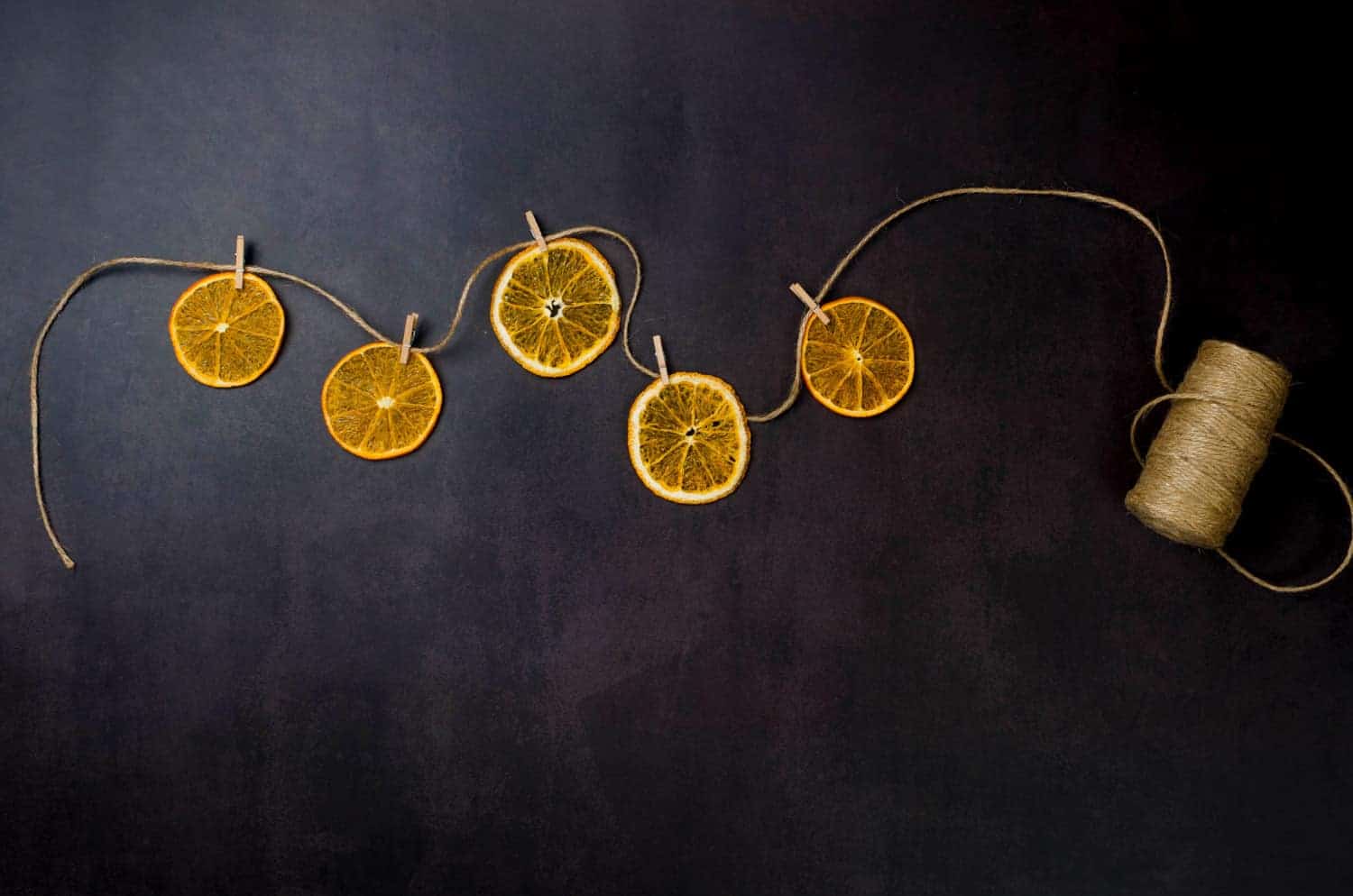 garland of twine and dried orange slices