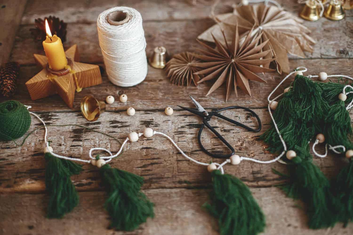 DIY Christmas Garland from Wool Felt Balls - On Sutton Place