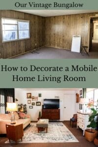 before and after of how to decorate a mobile home living room