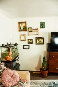 mobile home living room gallery wall
