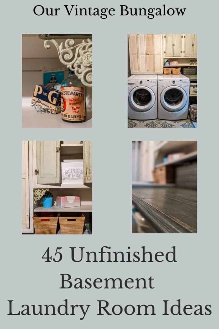 45 DIY Unfinished Basement Laundry Room Ideas - Our Vintage Bungalow