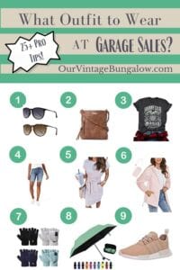 collection of outfit suggestions for avid garage salers