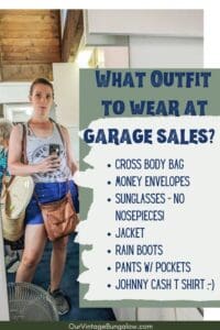 list of outfit suggestions to wear while shopping at garage sales